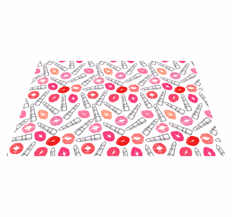 Leppestifter og lepper vinyl teppe ungdom - Tenstickers