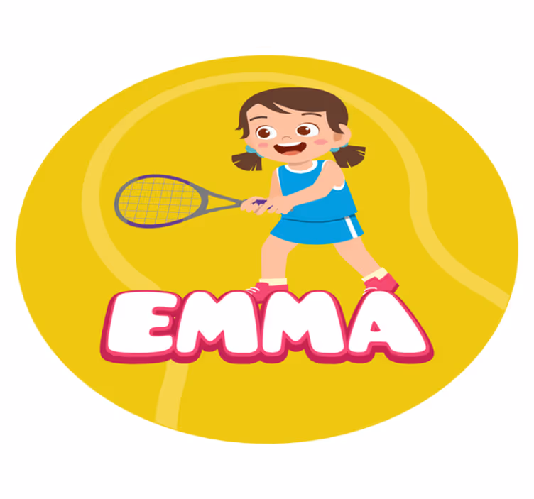 Personlig tennis vinyl teppe med navn - Tenstickers