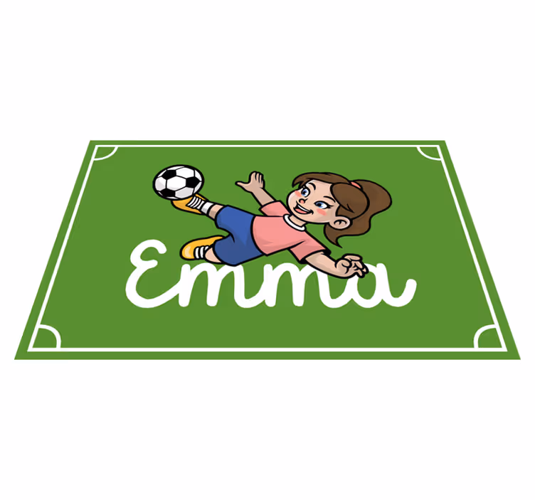Tema for fotballbane vinyl teppe med navn - Tenstickers