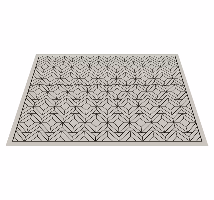 Svart og hvitt kvadratisk mønster vinyl teppe geometrisk - Tenstickers