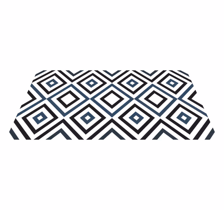 Akvamarin og svart geometrisk mønster vinyl teppe hydraulisk - Tenstickers
