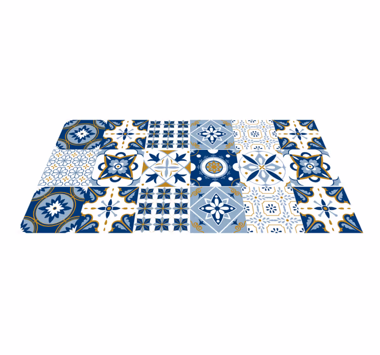 Azulejo mønster vinyl teppe hydraulisk - Tenstickers