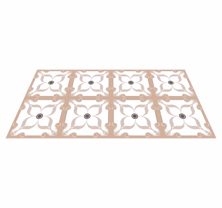 Minimalistisk geometrisk blomstermønster vinyl teppe hydraulisk - Tenstickers
