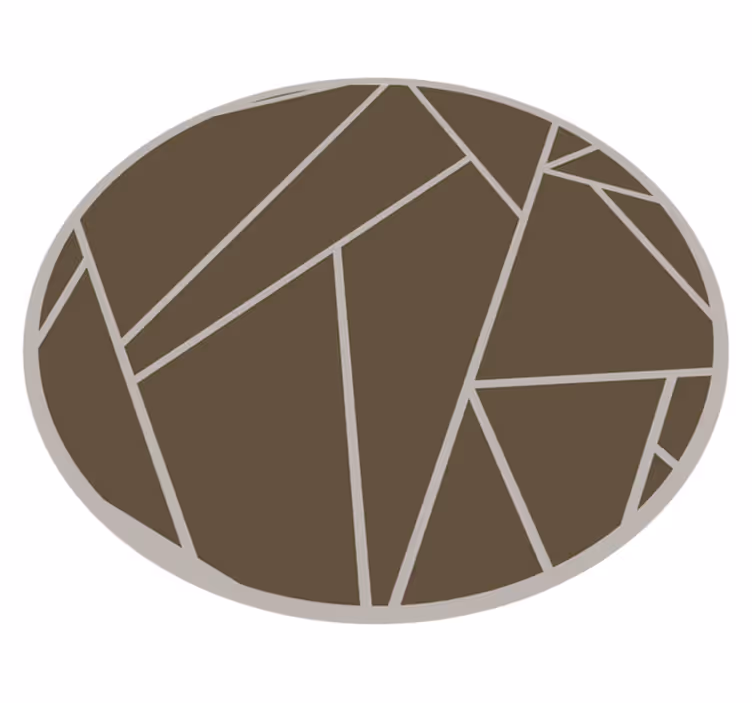 Geometrisk mønster sirkel vinyl teppe brun - Tenstickers