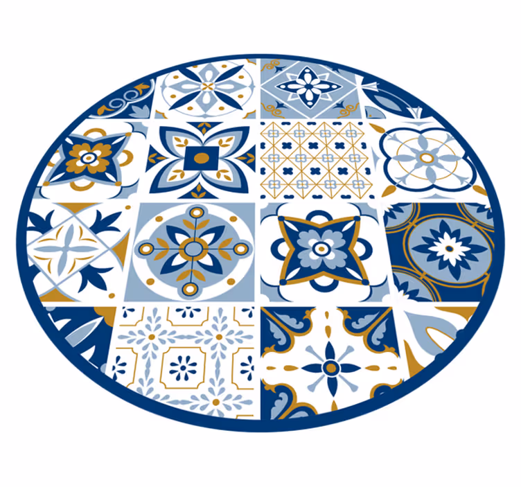 Sirkulært flismønster vinyl teppe hydraulisk - Tenstickers