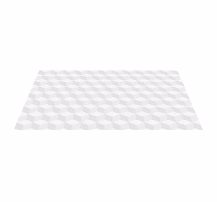 Hvitt 3d geometrisk kubemønster vinyl teppe geometrisk - Tenstickers