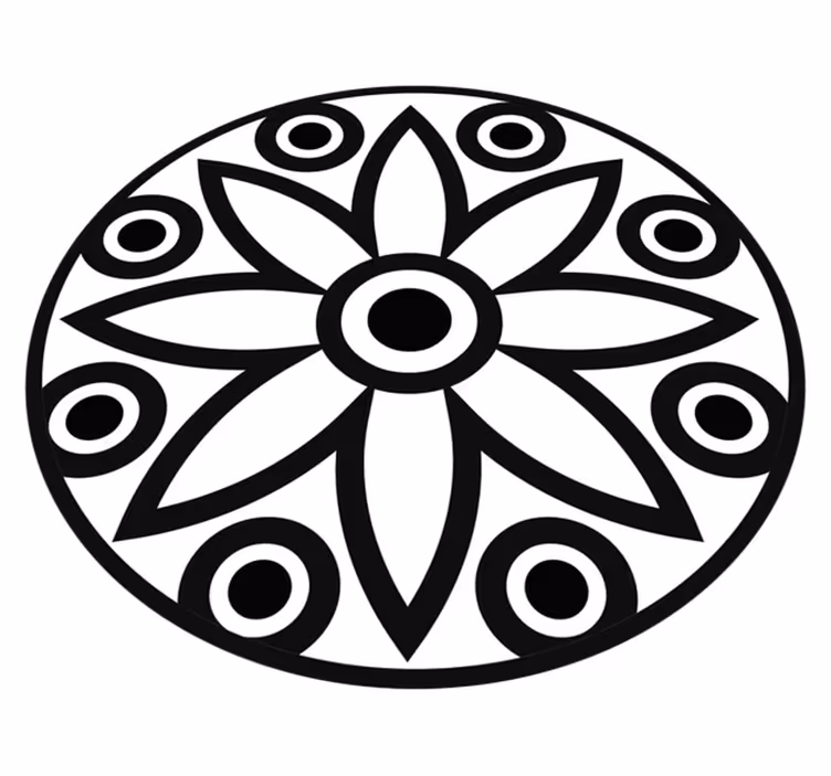 Sirkulær mandala design vinyl teppe geometrisk - Tenstickers
