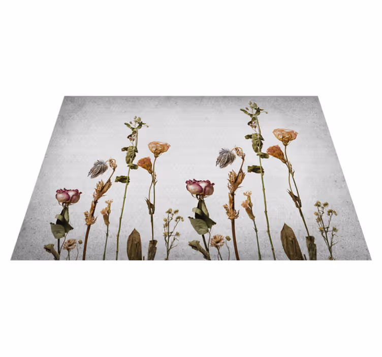 Botaniske bilder vinyl teppe blomster og planter - Tenstickers