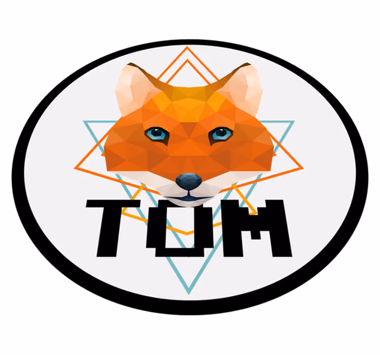 Geometrisk revesirkel vinyl teppe med navn - Tenstickers