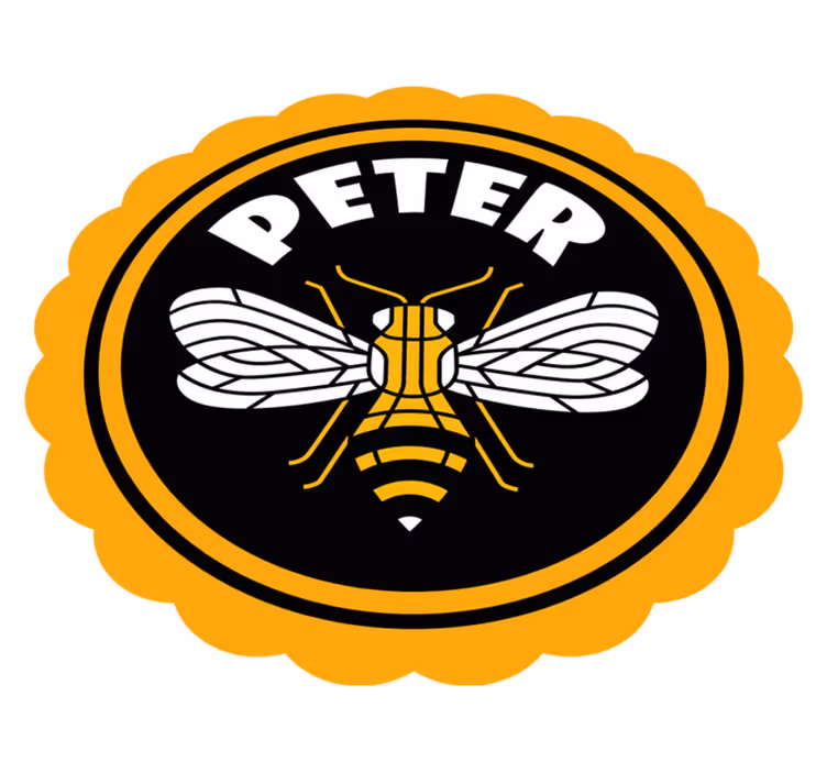 Personlig bie-emblem vinyl teppe med navn - Tenstickers