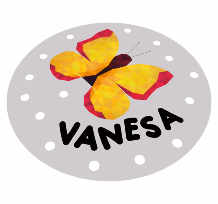 Personlig sommerfugl vinyl teppe med navn - Tenstickers