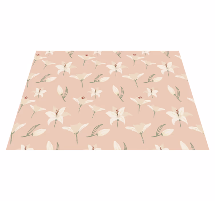 Floral pastell eleganse vinyl teppe blomster og planter - Tenstickers