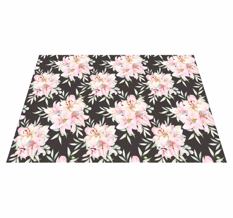 Floral delikatesse vinyl teppe blomster og planter - Tenstickers