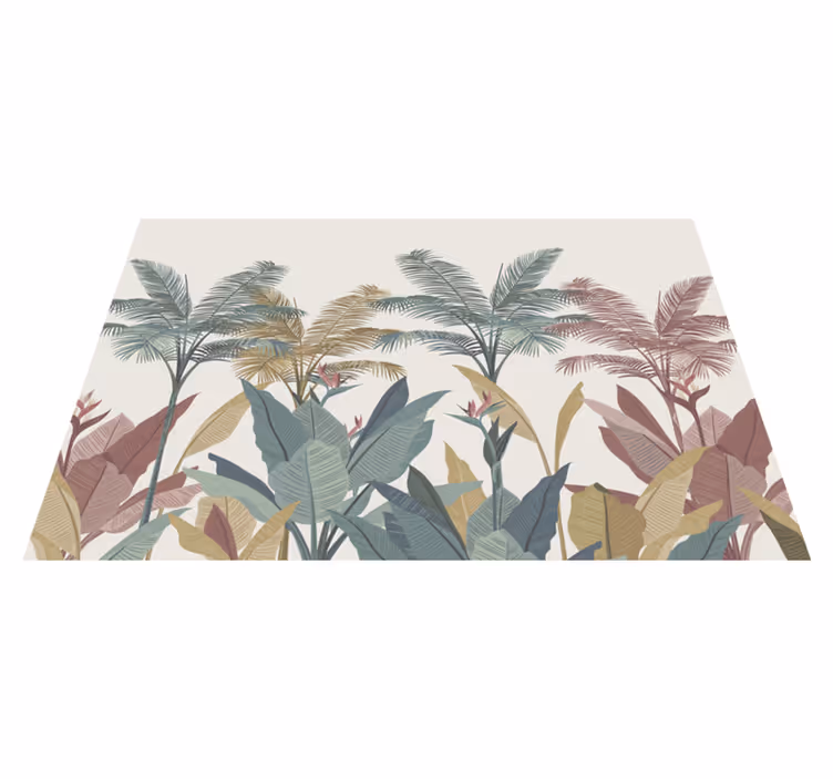 Tropisk plantepalett vinyl teppe natur - Tenstickers