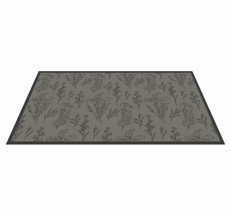 Botaniske illustrasjoner vinyl teppe blomster og planter - Tenstickers