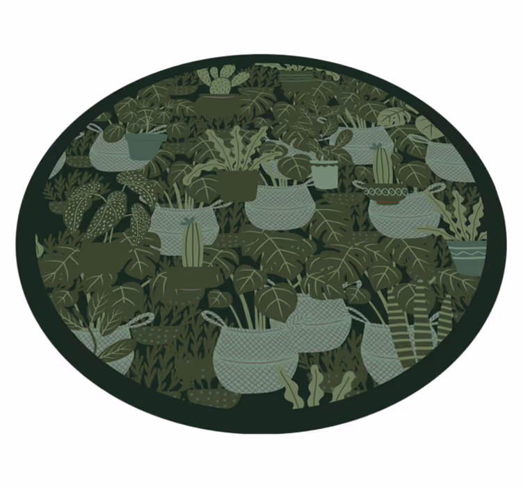 Botanisk illustrasjon vinyl teppe blomster og planter - Tenstickers