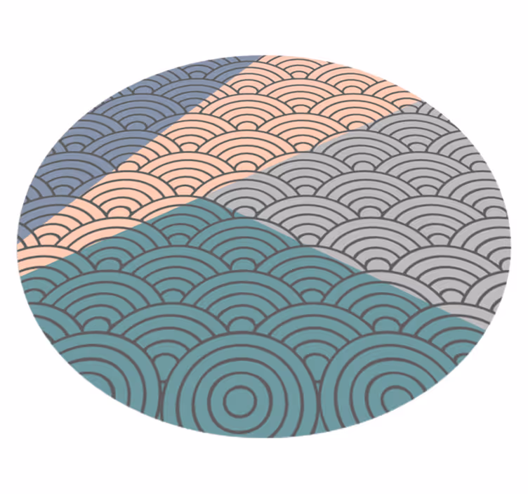 Scalloped bølgemønster vinyl teppe geometrisk - Tenstickers