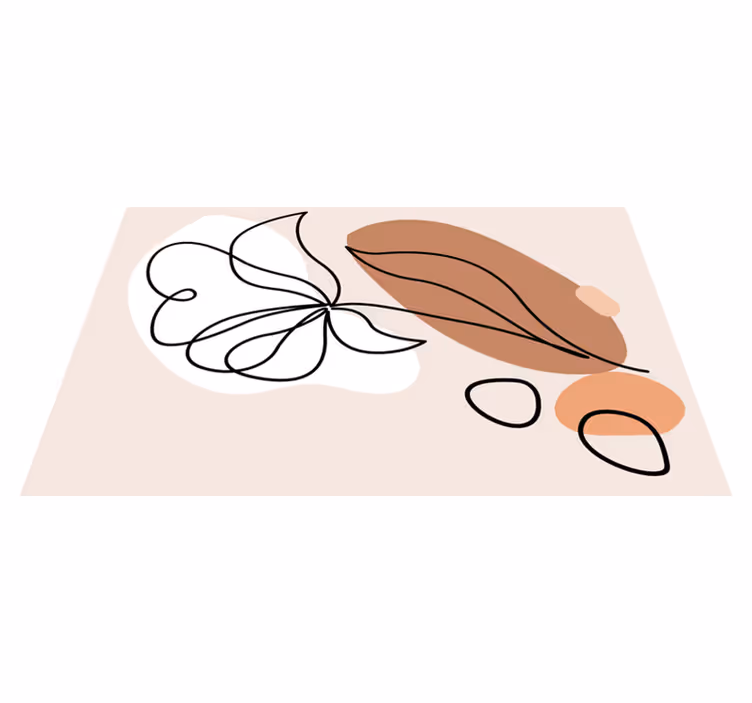 Minimalistisk abstrakt blomst vinylteppe - Tenstickers