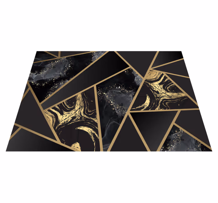 Geometrisk grått og svart diamantmønster vinyl teppe geometrisk - Tenstickers