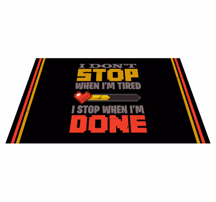 Jeg stopper ikke når jeg er sliten vinyl teppe sagn og tekster - Tenstickers