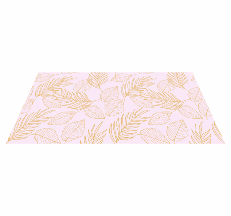 Golden Leaf Pattern blomst vinyltepper - Tenstickers