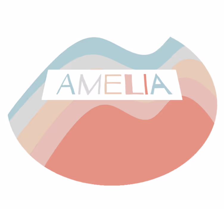 Custom Striped Name Design egent navn vinylteppe - Tenstickers