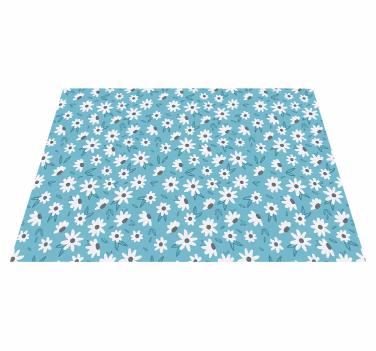 Blomstermønstret dekor vinyl teppe blomster og planter - Tenstickers