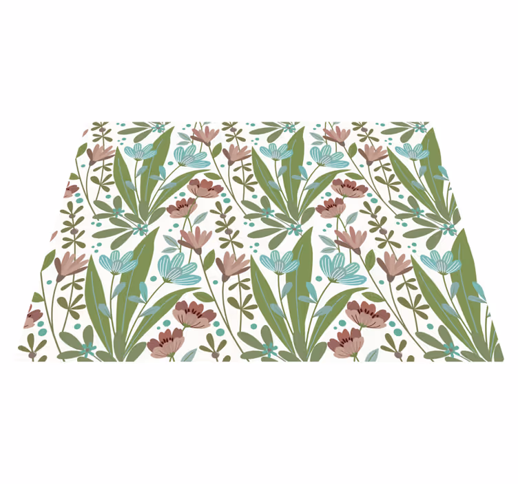 "bestemor chic" blomsterstil vinyl teppe blomster og planter - Tenstickers