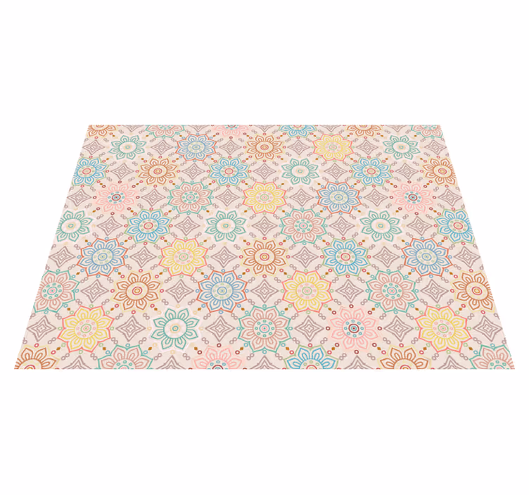 Geometrisk Mandala-mønster blomst vinyltepper - Tenstickers