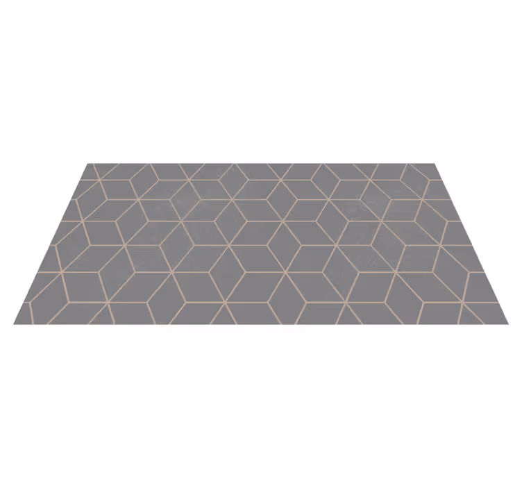 Geometrisk Grå Hexagon Mønster vinyl teppe - Tenstickers