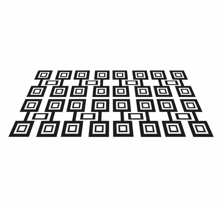 Geometriske kvadrater mønster vinyl teppe - Tenstickers