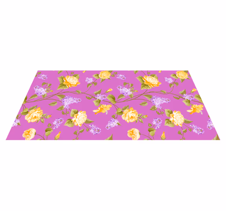 Blomstermønster på vinylteppe - Tenstickers