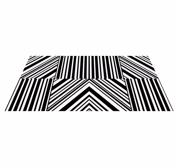 Svart sebratrykk i kosmopolitisk stil Vinyl teppe striper - Tenstickers