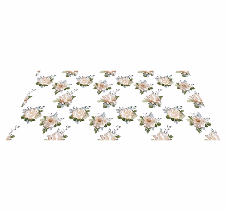 Vinyl teppe blomster og planter blomstrende eleganse - Tenstickers