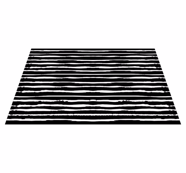 Svarte og hvite linjer Vinyl teppe striper - Tenstickers