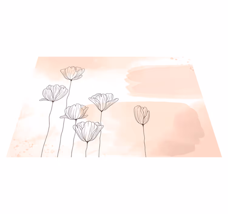 Blomsterlinje vinyl teppe blomster og planter - Tenstickers