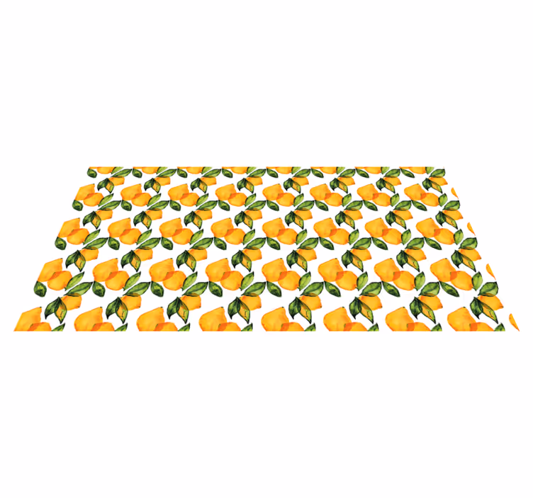 Sitron middelhavsstil vinyl teppe blomster og planter - Tenstickers