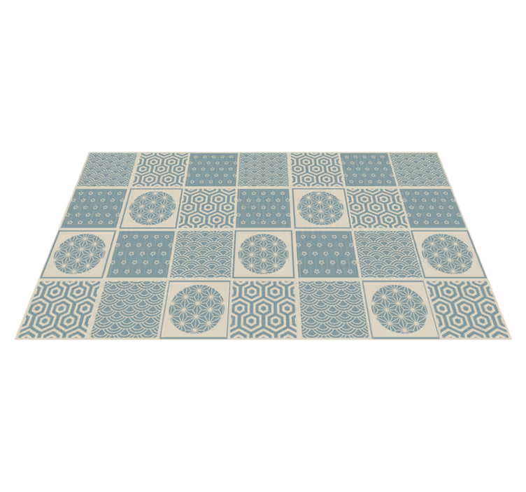 Geometriske mønstrede blokker vinyl teppe hydraulisk - Tenstickers