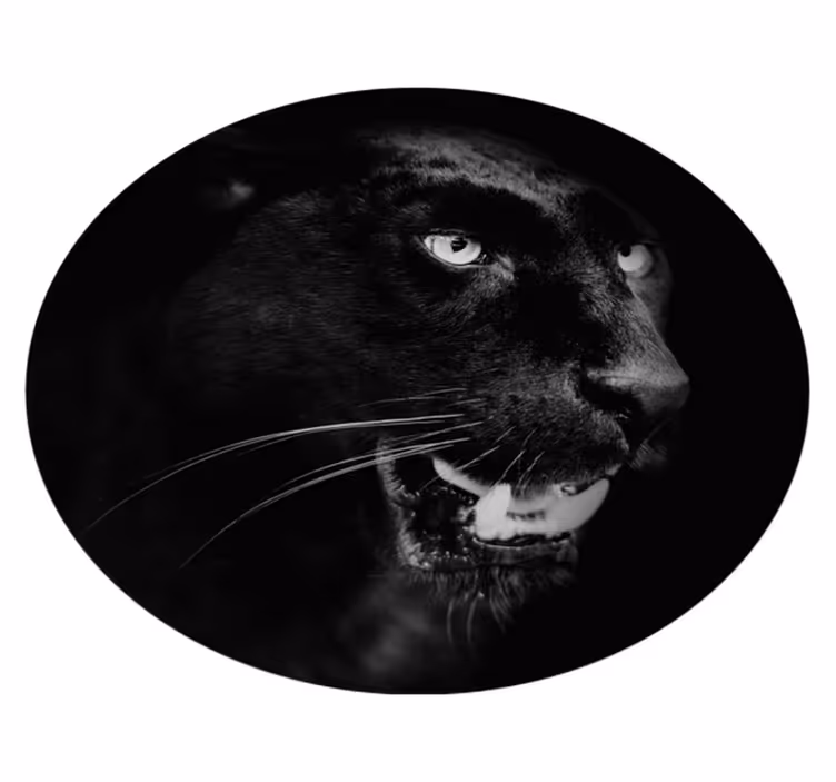 Svart panter portrett dyr vinylteppe - Tenstickers