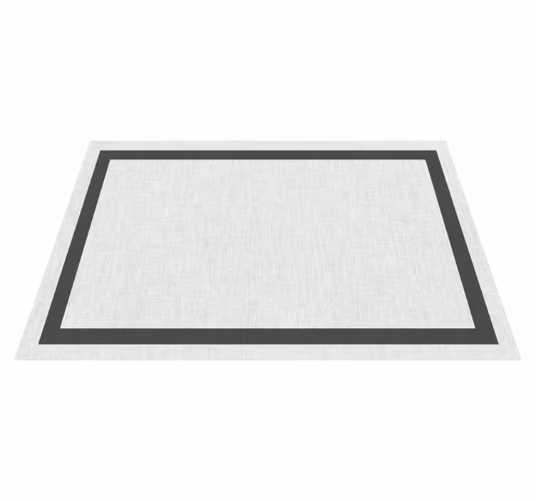 Hvit og grå teplon minimalistiske vinylteppe - Tenstickers