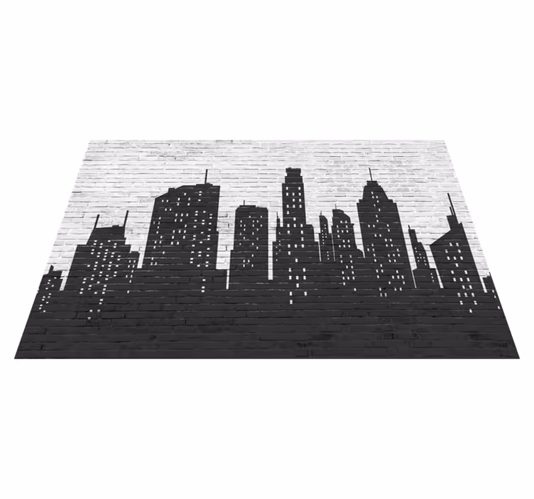 Murvegg skyline Stein vinyltepper - Tenstickers