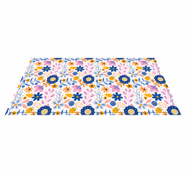 Vårens blomster natur vinyl teppe - Tenstickers