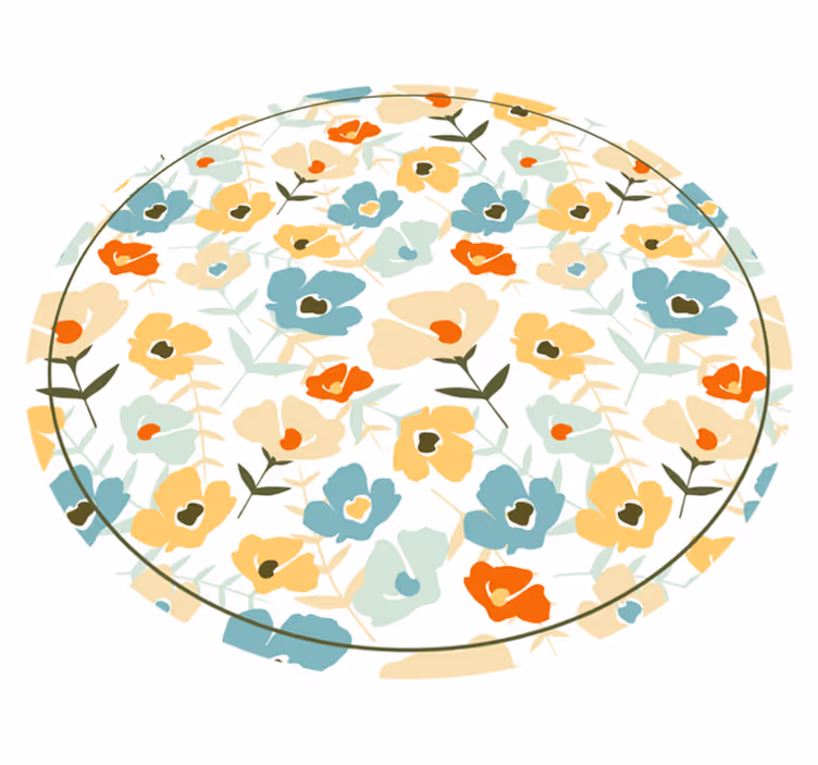 Vannmaling blomster natur vinyl teppe - Tenstickers