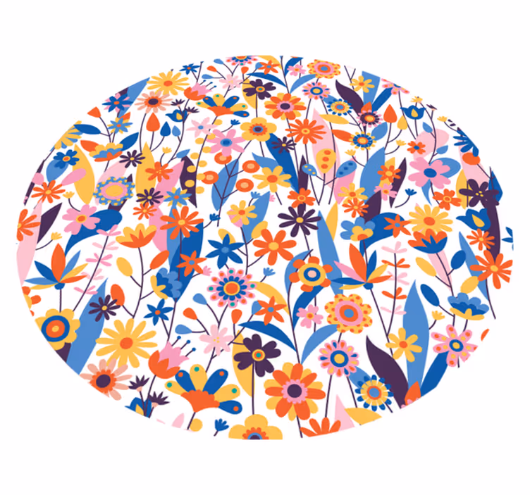 Fargerike blomster natur vinyl teppe - Tenstickers