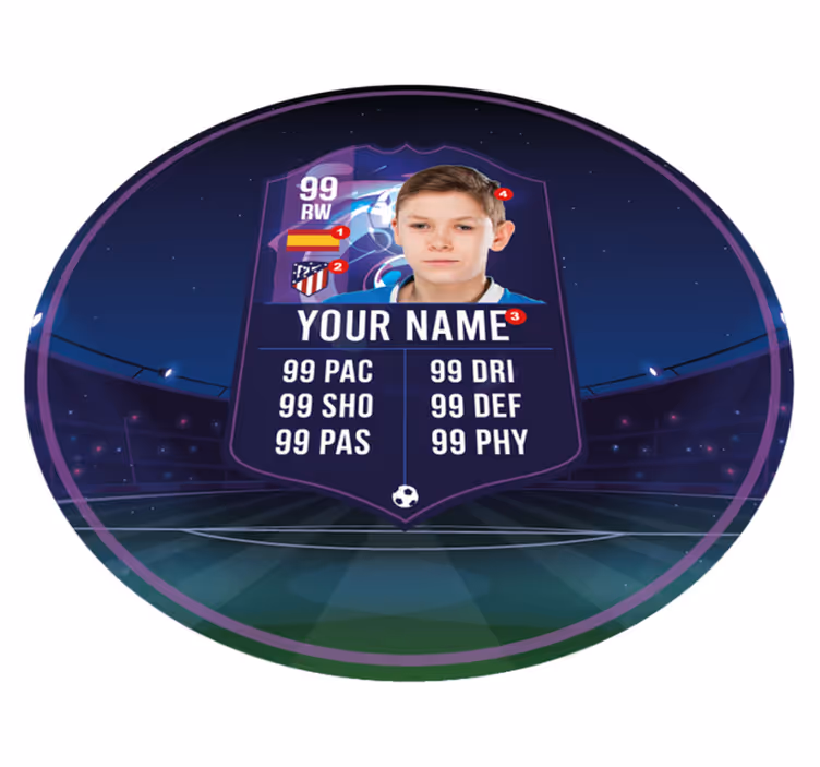 Fotballspillerkort ungdom vinyl teppe - Tenstickers