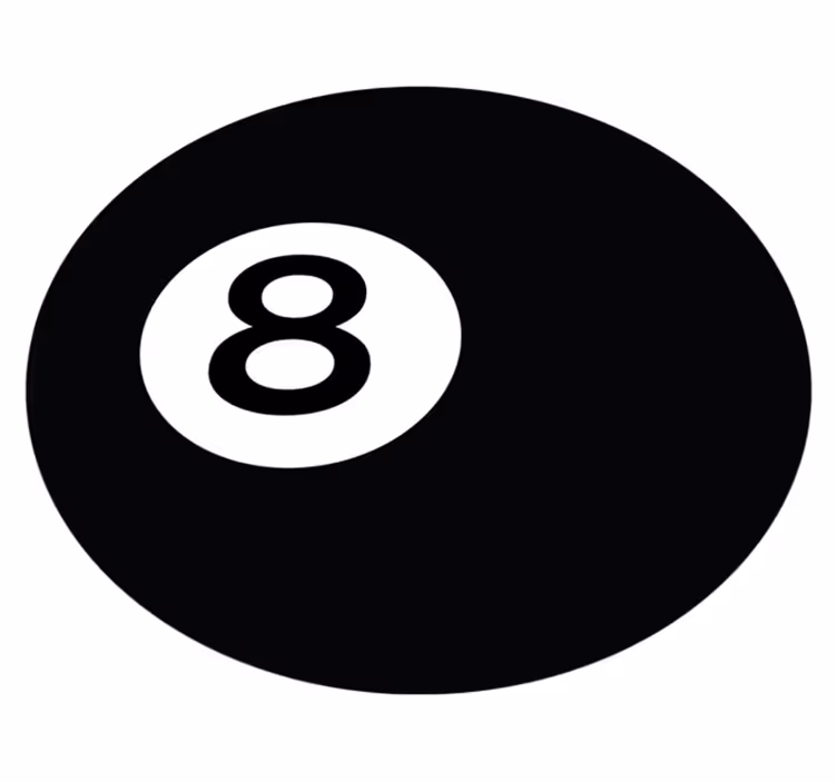 Biljardball nummer 8 runde vinylteppe - Tenstickers