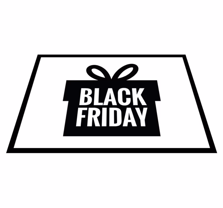 "Black Friday-boksen""Svart fredagsboks rektangulære vinylteppe - Tenstickers