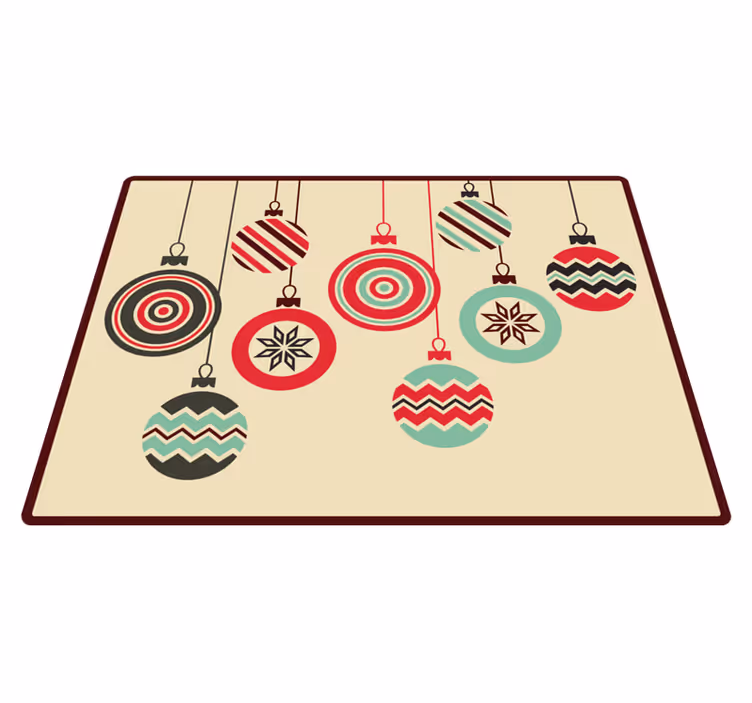 Hengende kuler Jul vinyl teppe - Tenstickers