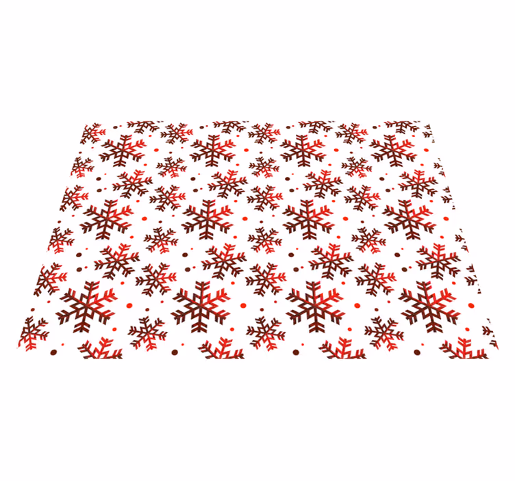 Røde snøfnugg Jul vinyl teppe - Tenstickers