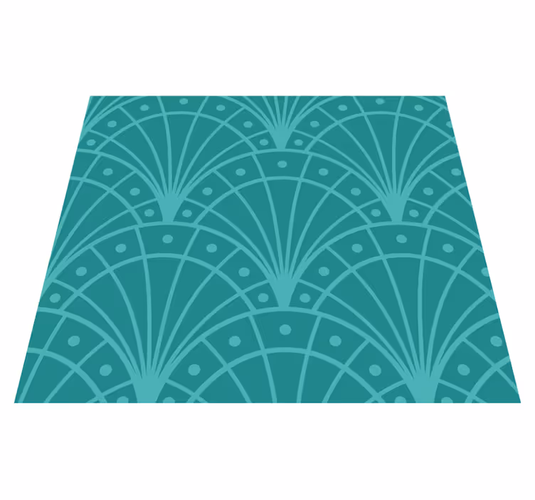 Artdeco-stil turkise vinylteppe - Tenstickers